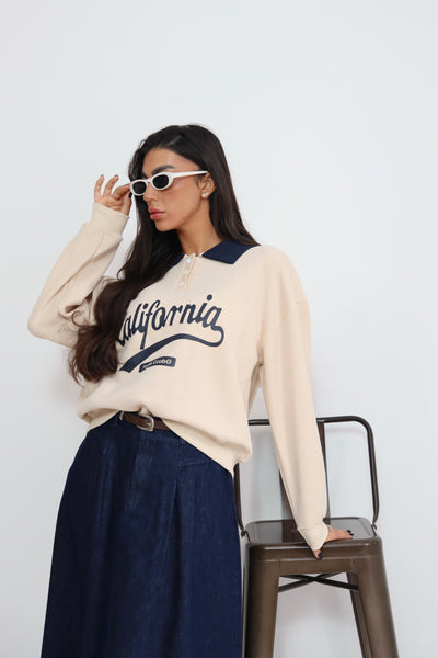 חולצה פוטר עם כתוביות וצווארן