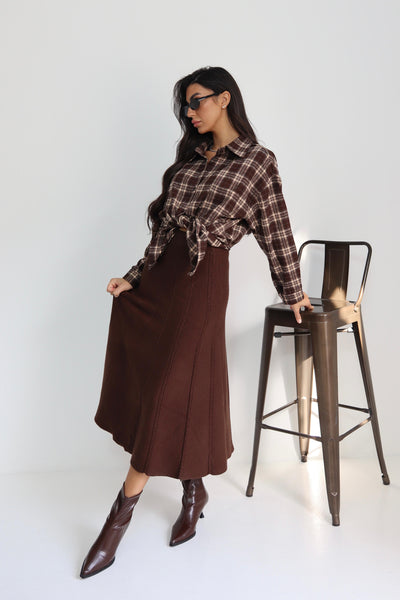 חולצה משבצות עם קשירה