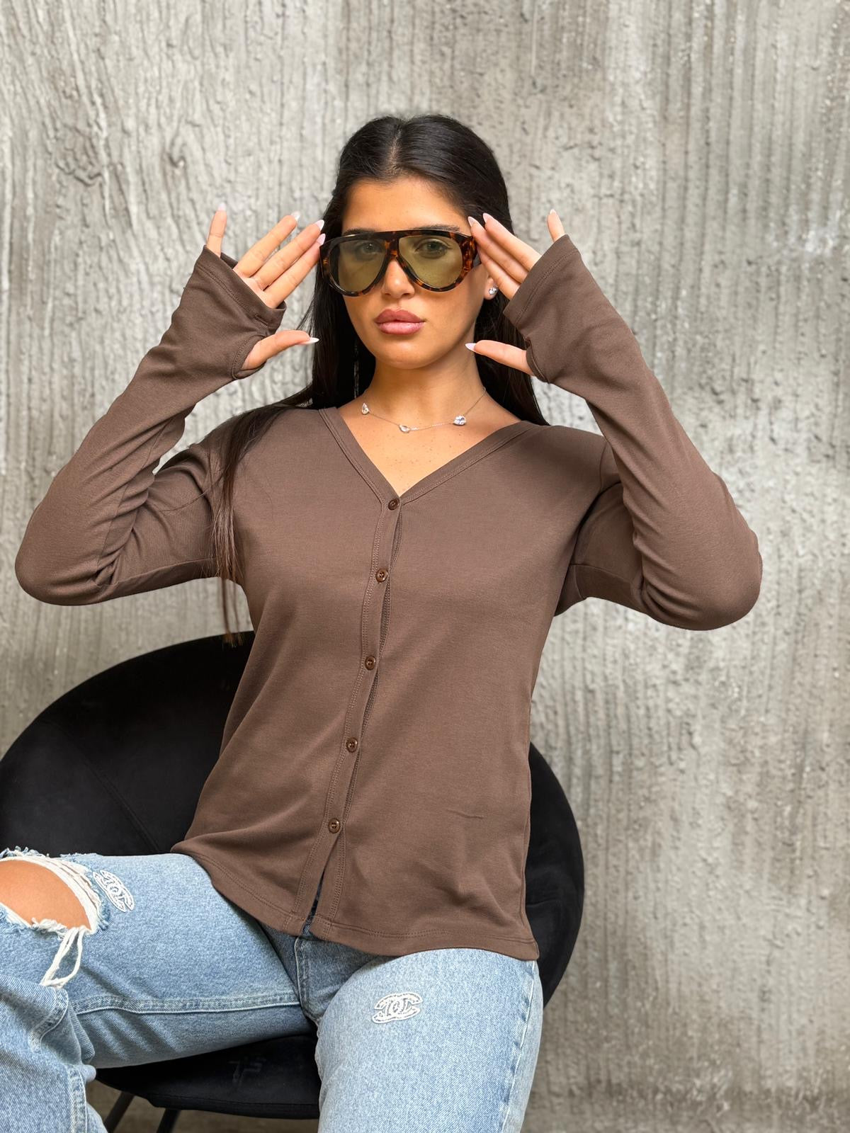 עליונית כפתורים עם כפפה