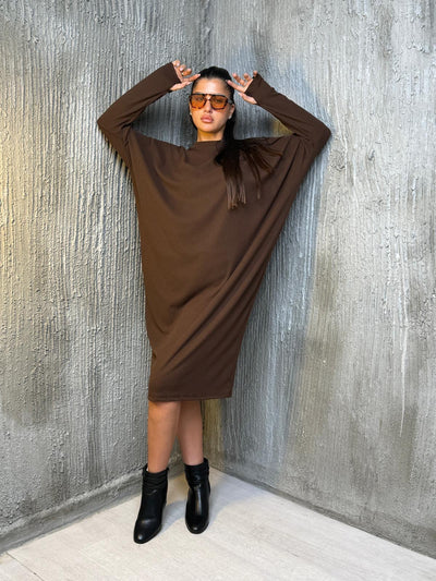 שמלה עטלף בד סריג