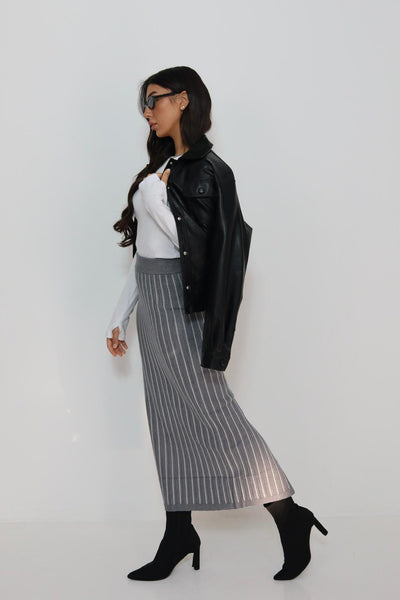 חצאית פסים סריג מקסי