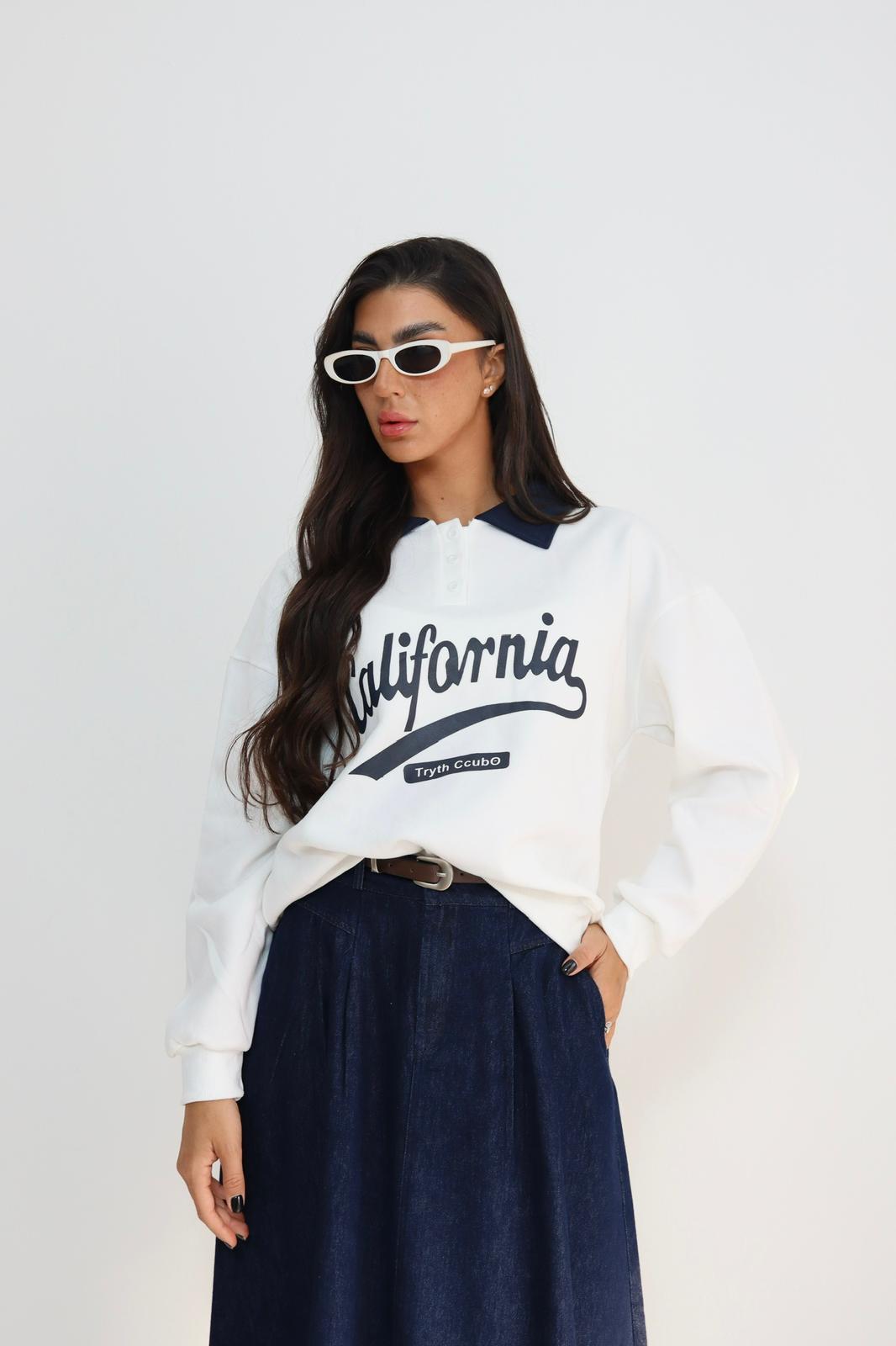 חולצה פוטר עם כתוביות וצווארן