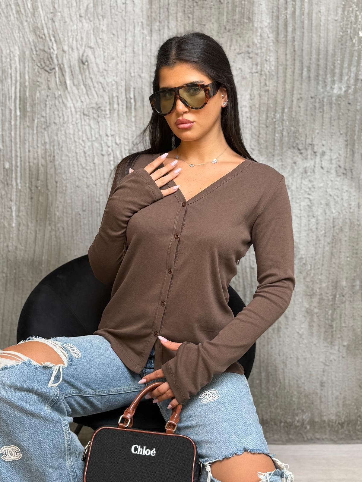 עליונית כפתורים עם כפפה