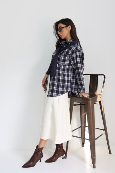 חולצה משבצות עם קשירה