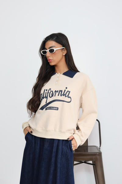 חולצה פוטר עם כתוביות וצווארן