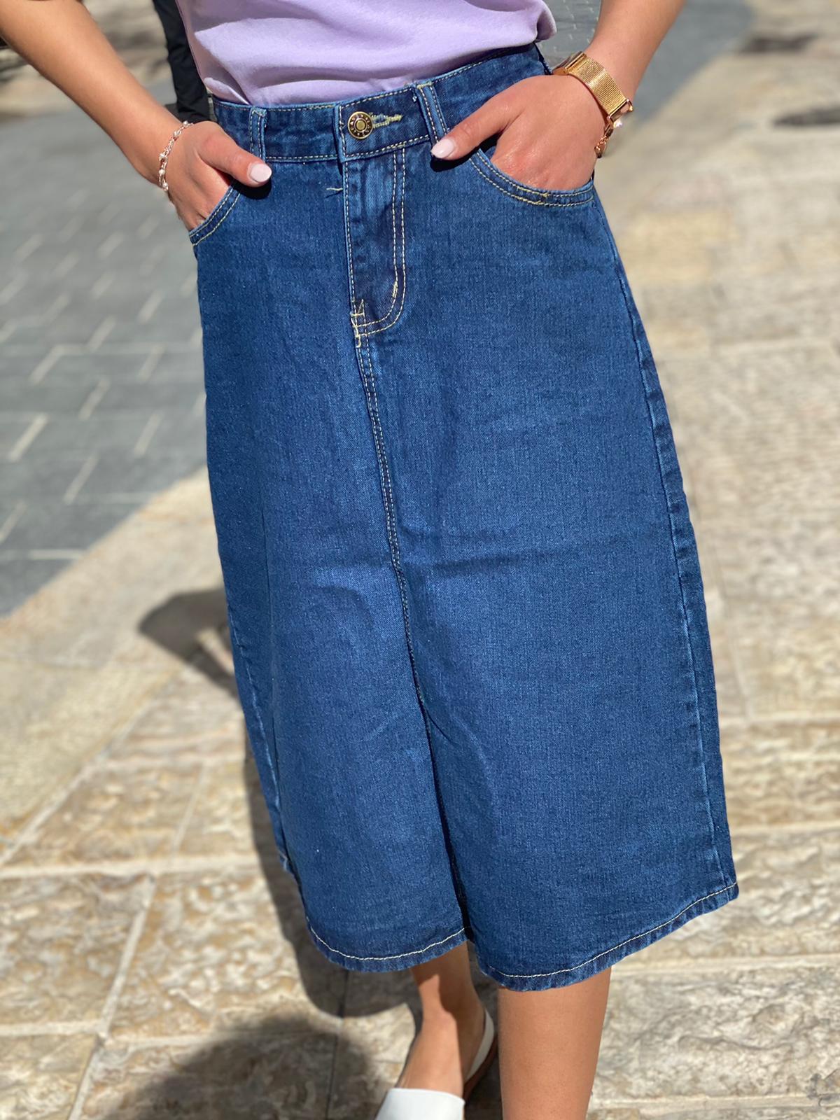 ארוכה -מיני אלנביA חצאית ג'ינס גזרה – MiniAllenby